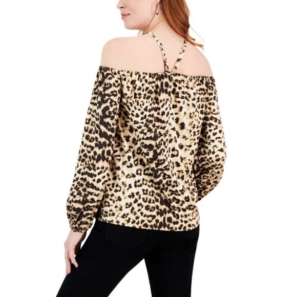 I.N.C. INTERNATIONAL CONCEPTS Women's Printed Long-Sleeve Silky Halter Top NWT - Picture 3 of 9